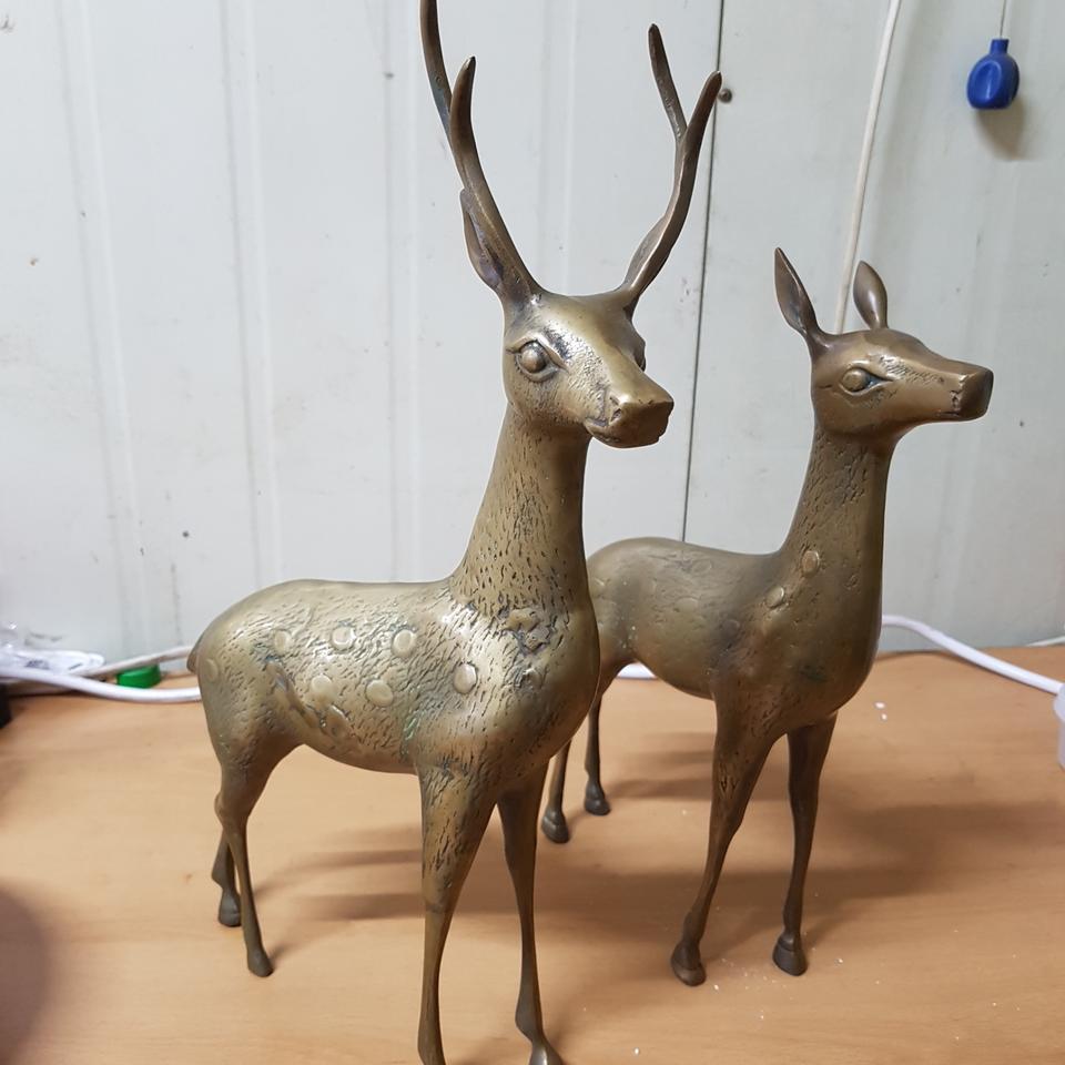 황동사슴 한쌍