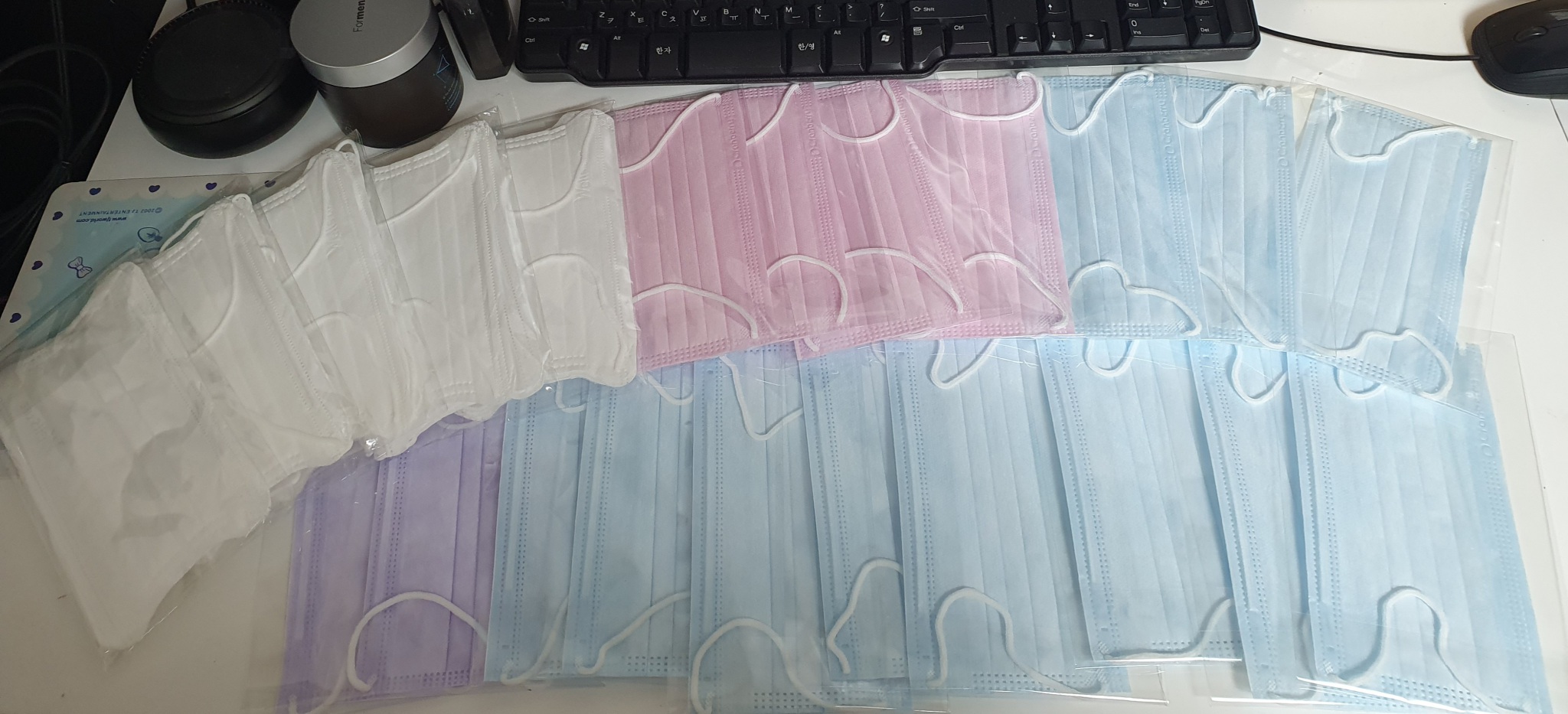 웰즈 라운드 화이트 마스크/크랜베리마스크 3종컬러 총40장 일괄판매