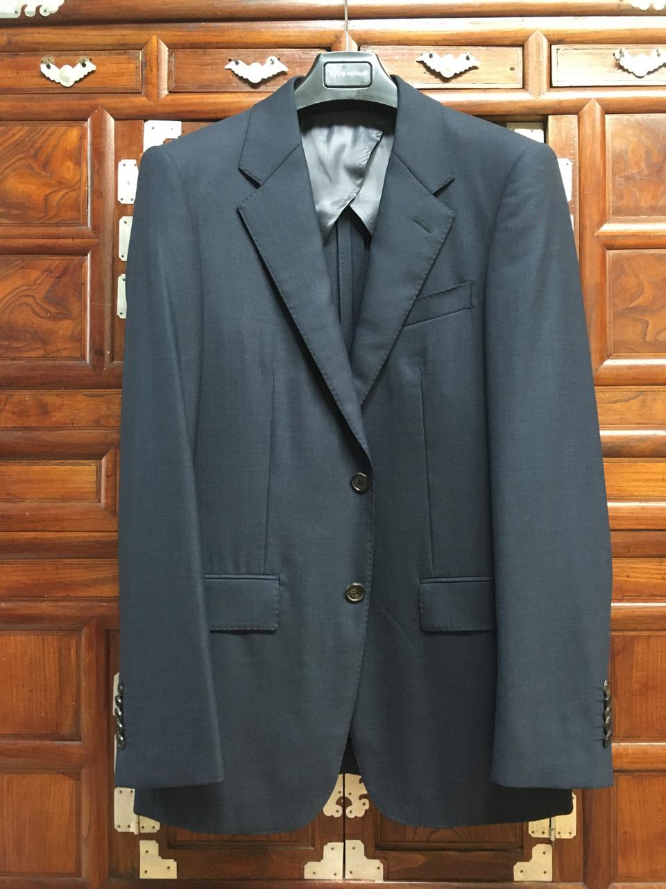 솔리드옴므 이태리원단 봄가을 네이비 패턴 블레이져 95