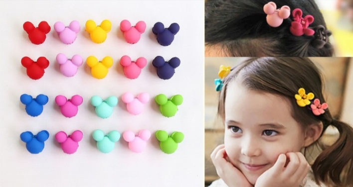 유아집게꽃핀 미키큰집게핀