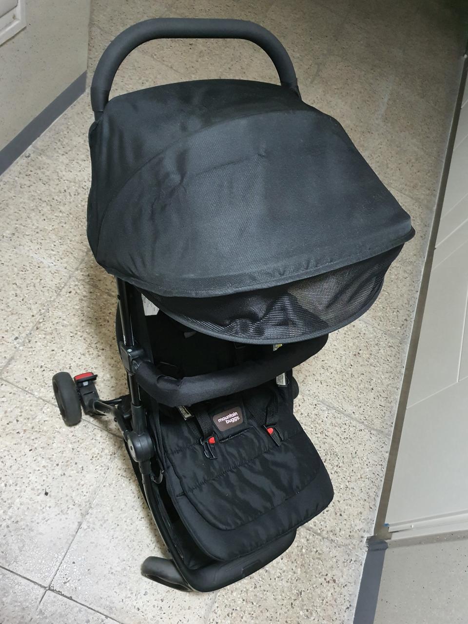 마운틴 버기나노 유모차 + 이동식 커버 + 바람막이 + 손잡이 + 쿨패드