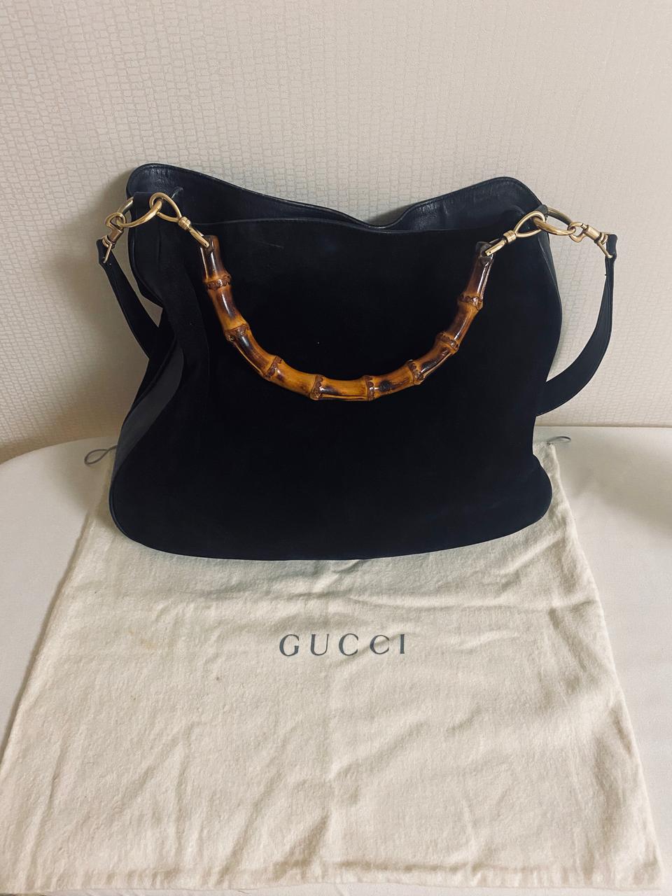 [구찌] 뱀부 스웨이드 백