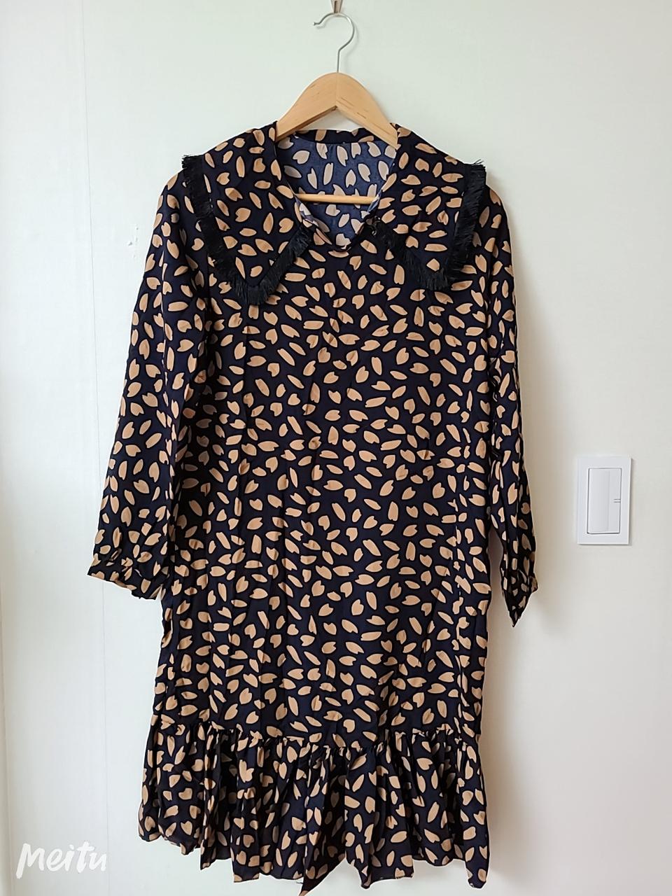 나뭇잎 카라 롱원피스