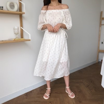 오프숄더 원피스 2가지버전 롱원피스