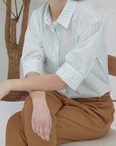 스트라이프 블라우스
