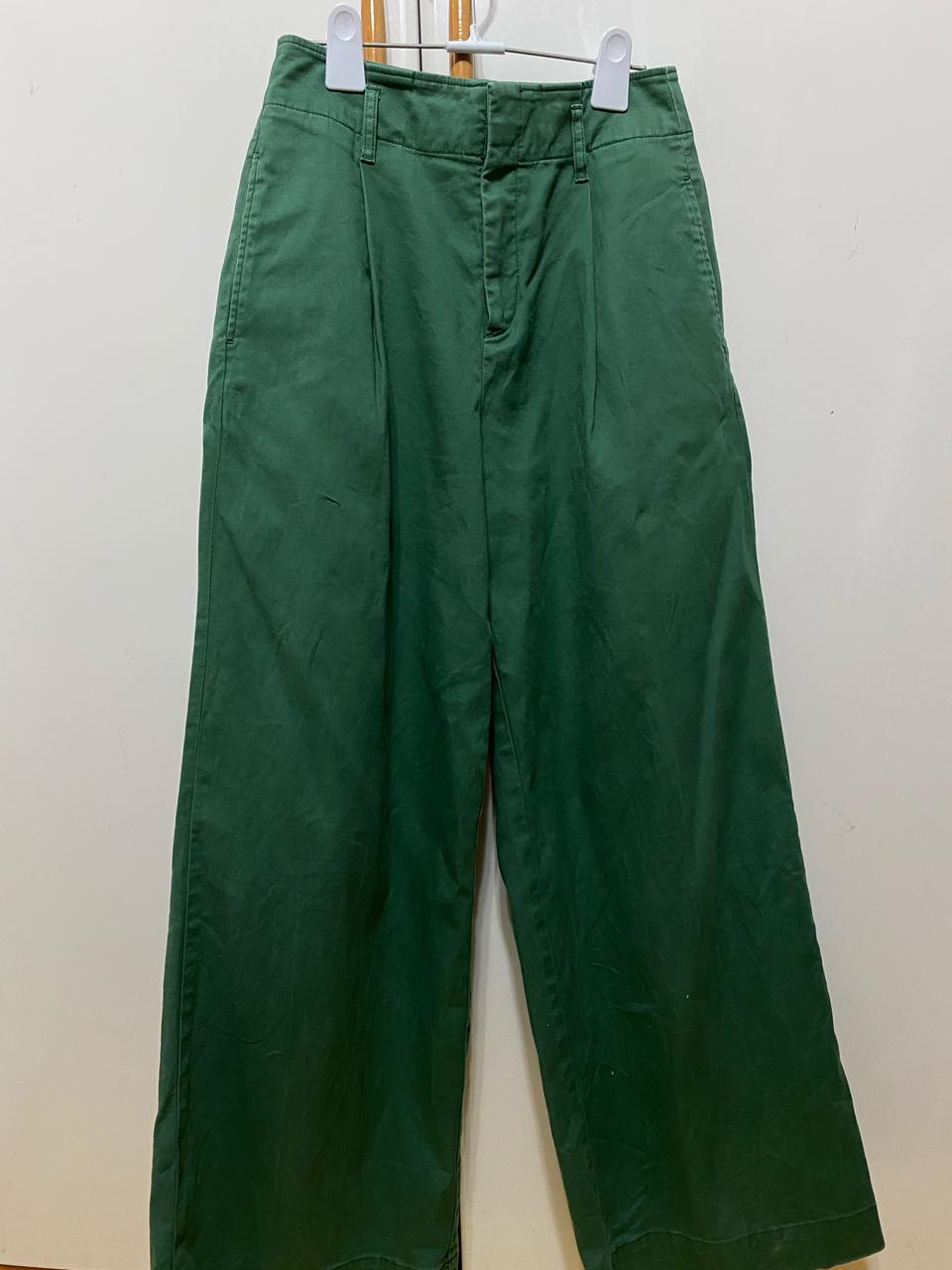 유니클로 코튼 와이드팬츠