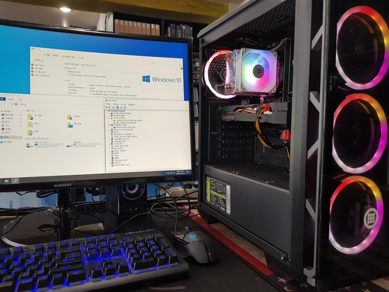 전주 i7 9세대 컴퓨터(i7 9700/rtx 2060/ssd 250/16g)팝니다. 