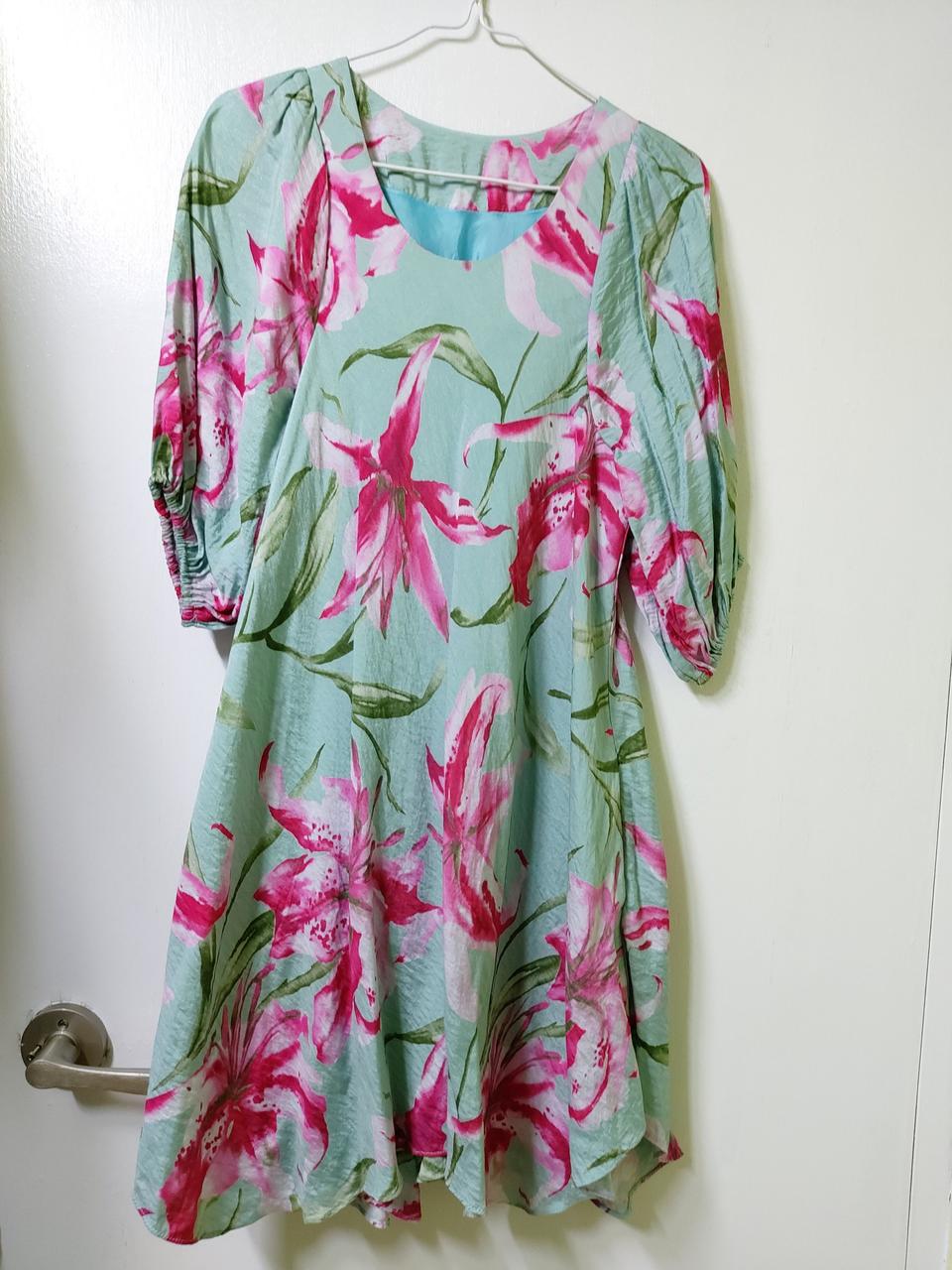 큰 꽃무늬 원피스 55~66