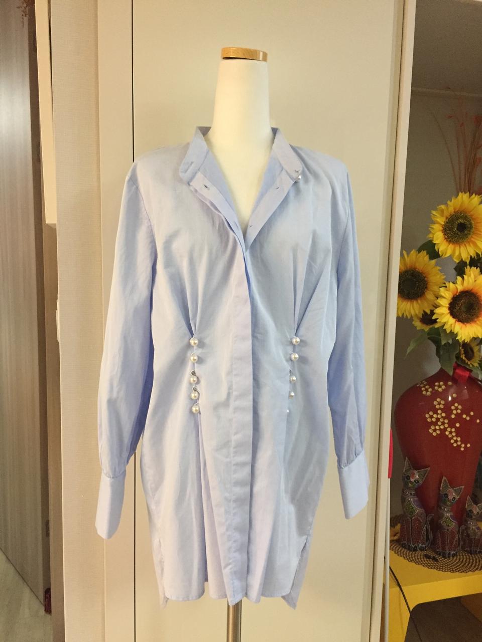 진주 볼 블라우스 셔츠