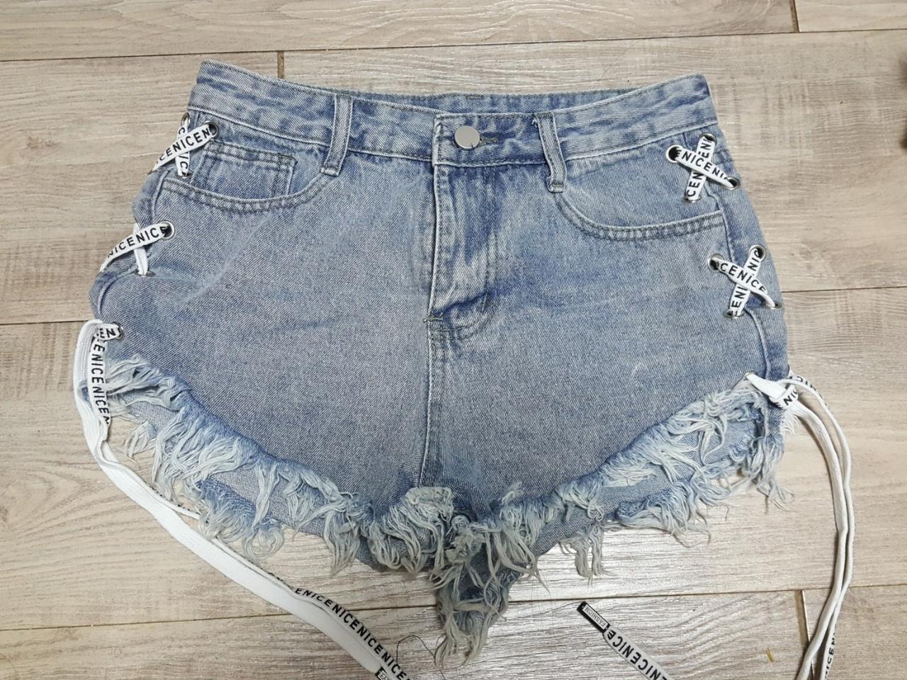 새옷s-m 사이드라인 코르셋 청 숏팬츠