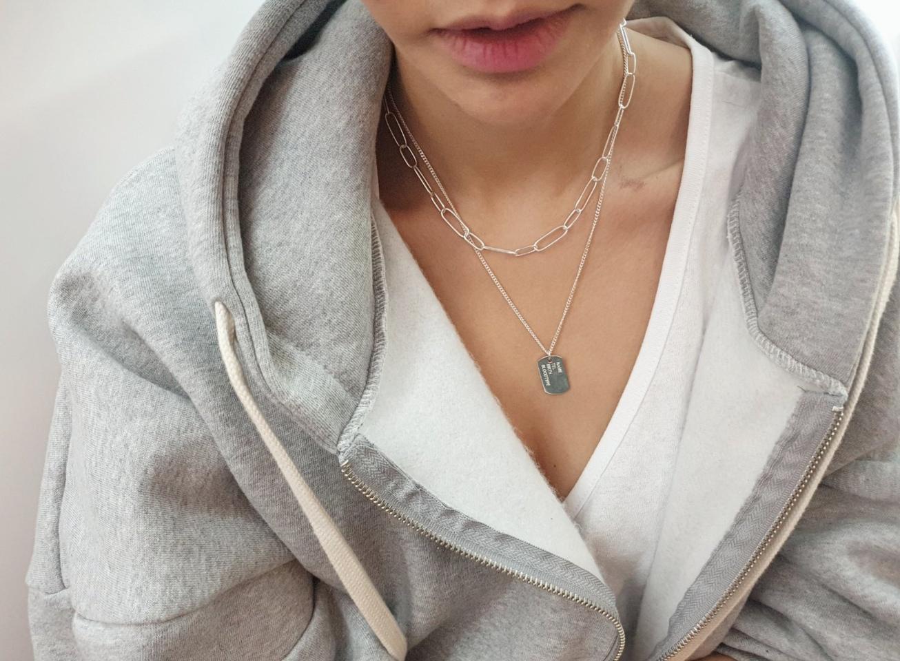 레이어드 은목걸이 은팔찌(택1)