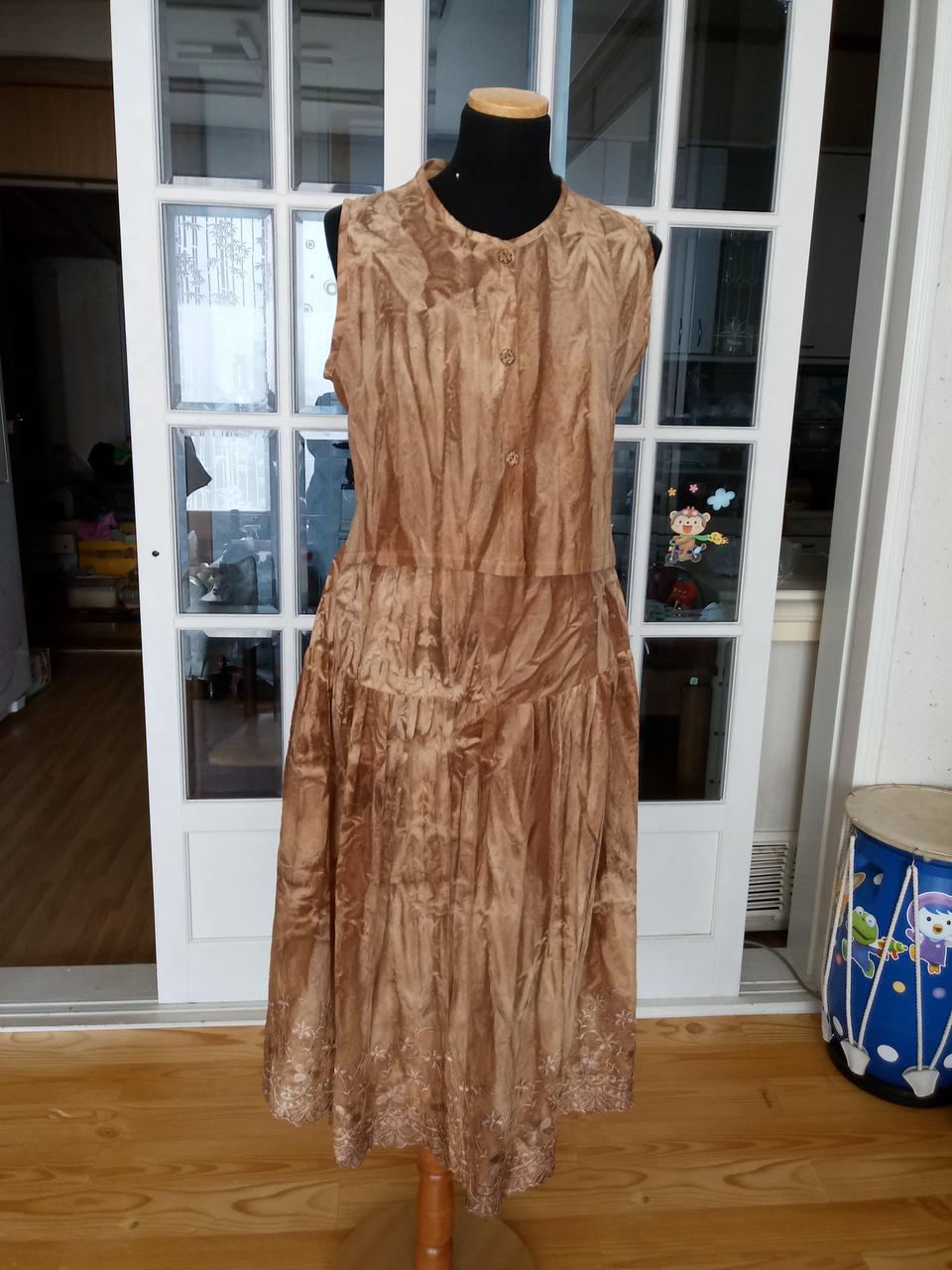 인견감물염색 레이스 투피스 새것66