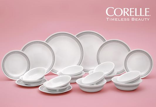 <새상품> 코렐 미스틱그레이 4인 20P 소접시중접시 공기대접시대접앞접시