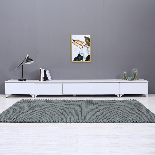 2700 낮은 서랍 엔틱 거실장 세트 (화이트)