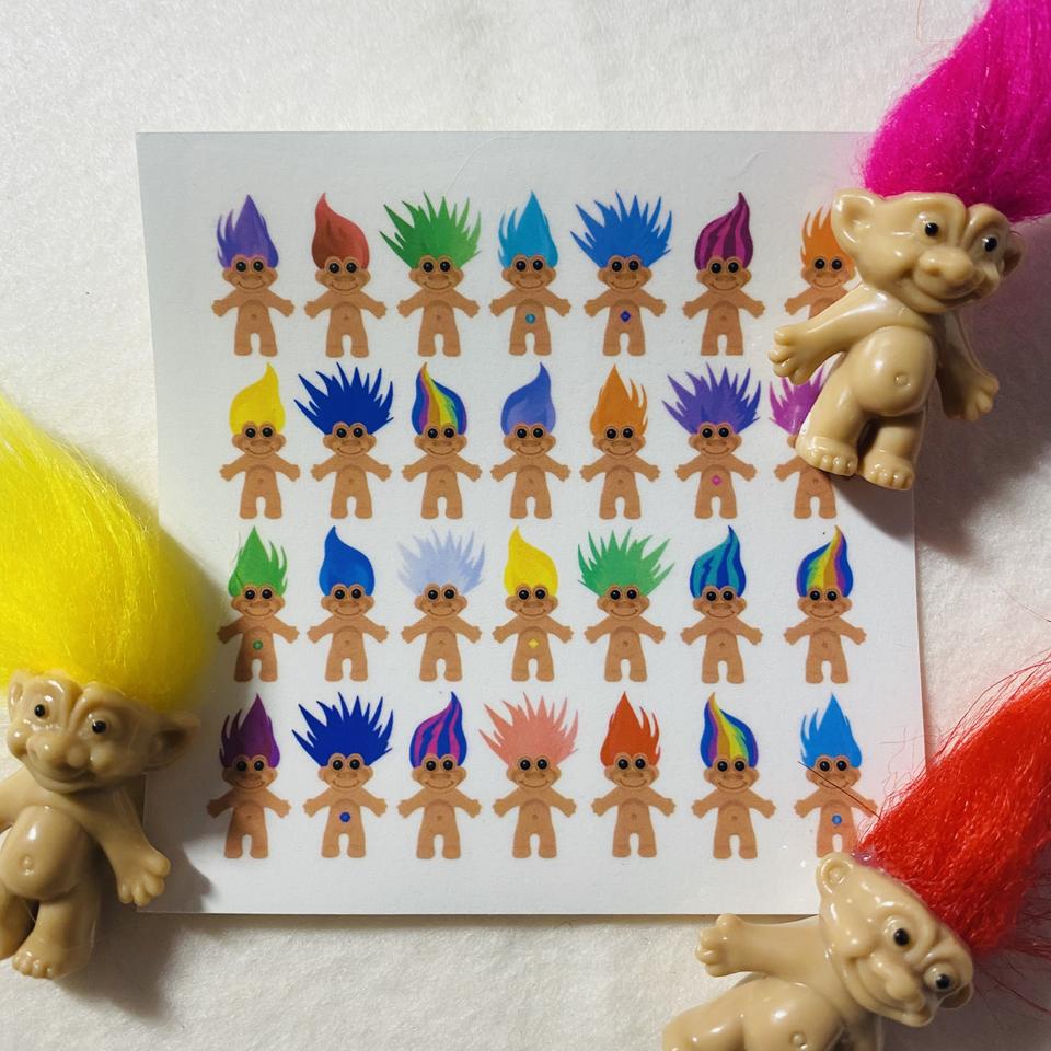 [미니 트롤 투명인스]트롤인스,인믹,다꾸,미니트롤,씰스,스티커,키치