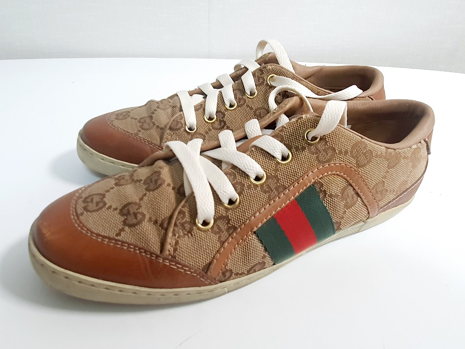 구찌 삼선 갈색 스니커즈 [정품] 36 // 235-240
