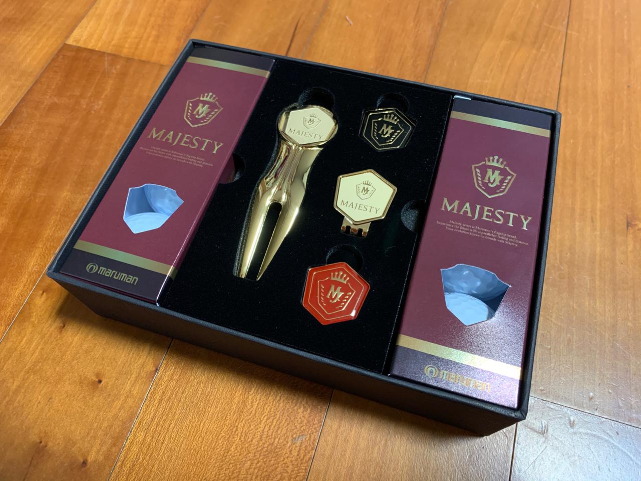 [마루망] 마제스티 골프공 6구 볼마커 보수기 선물세트