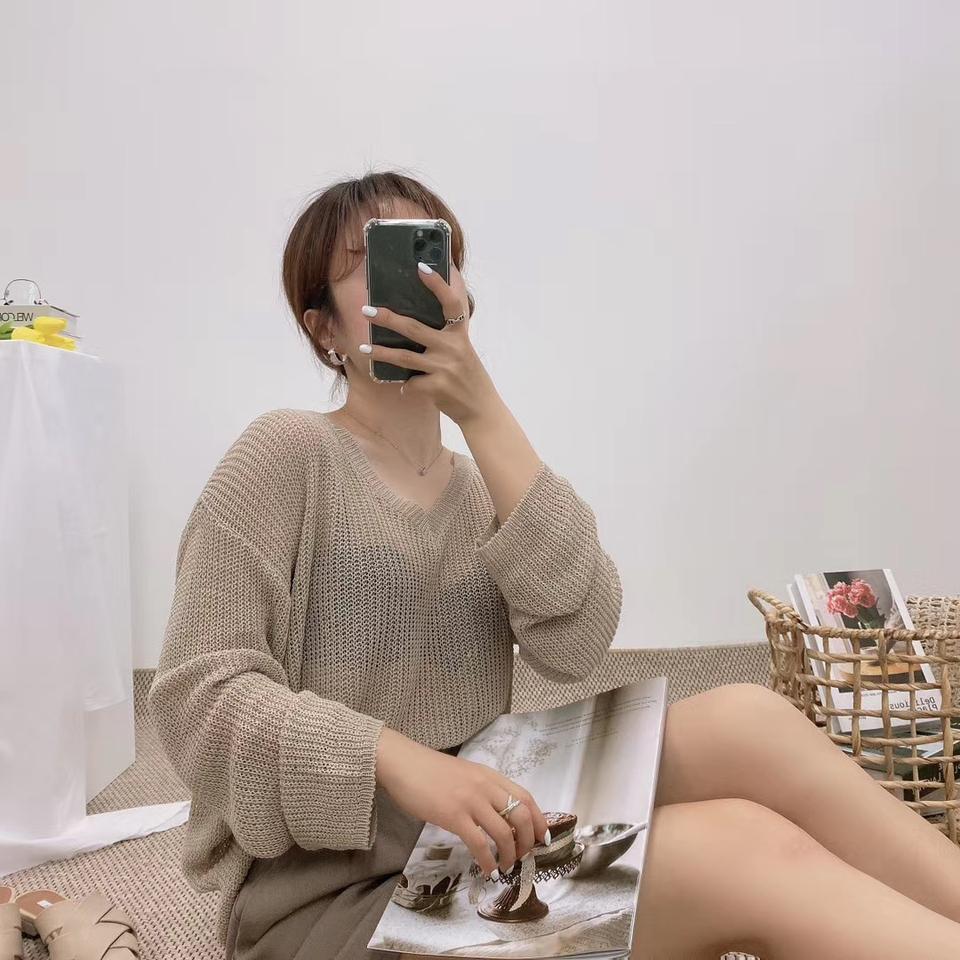 여름 망사 시스루 긴팔 티