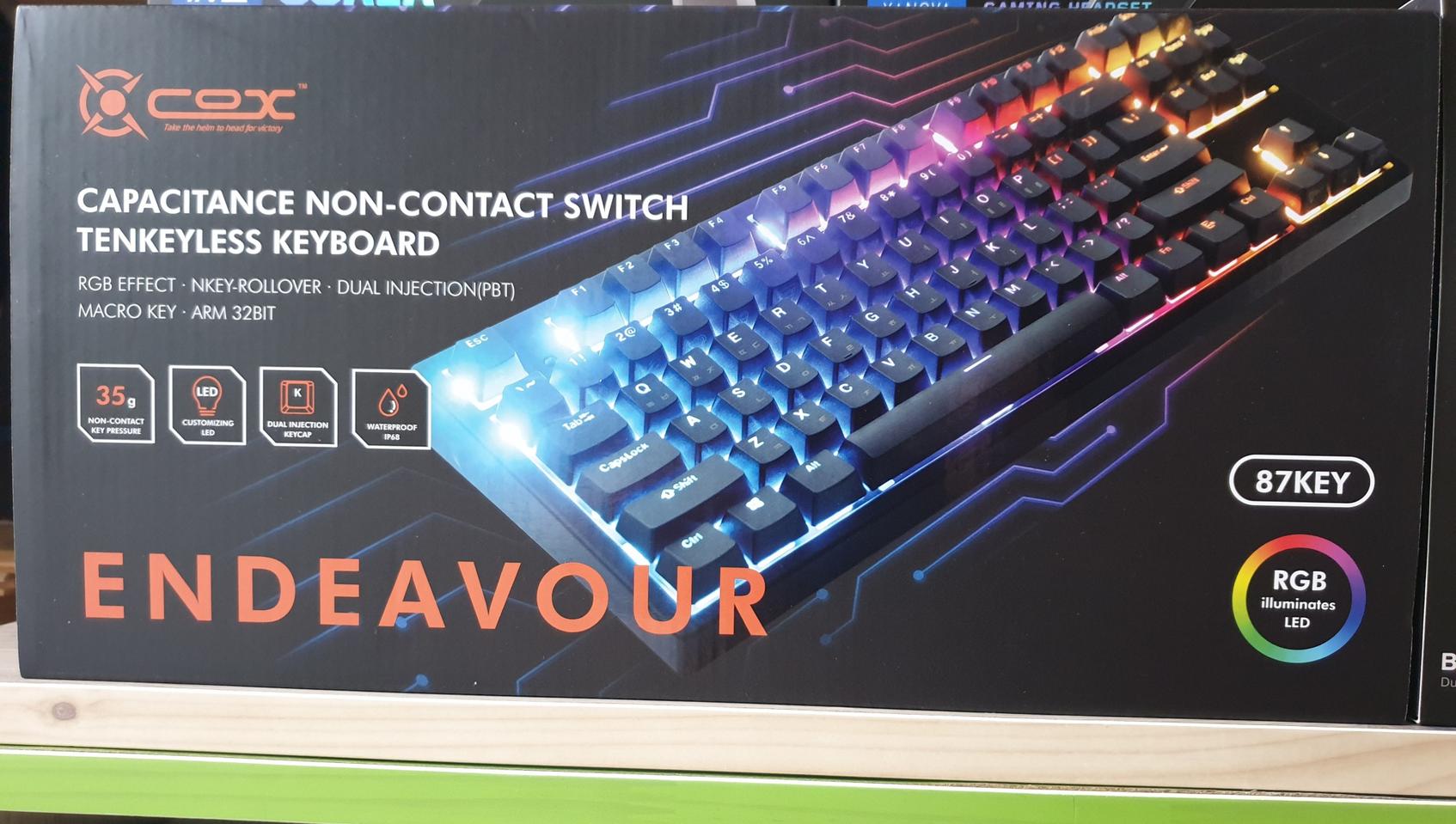 콕스 엔더버 텐키리스 PBT  완전 방수 기계식 게이밍 키보드(블랙35g