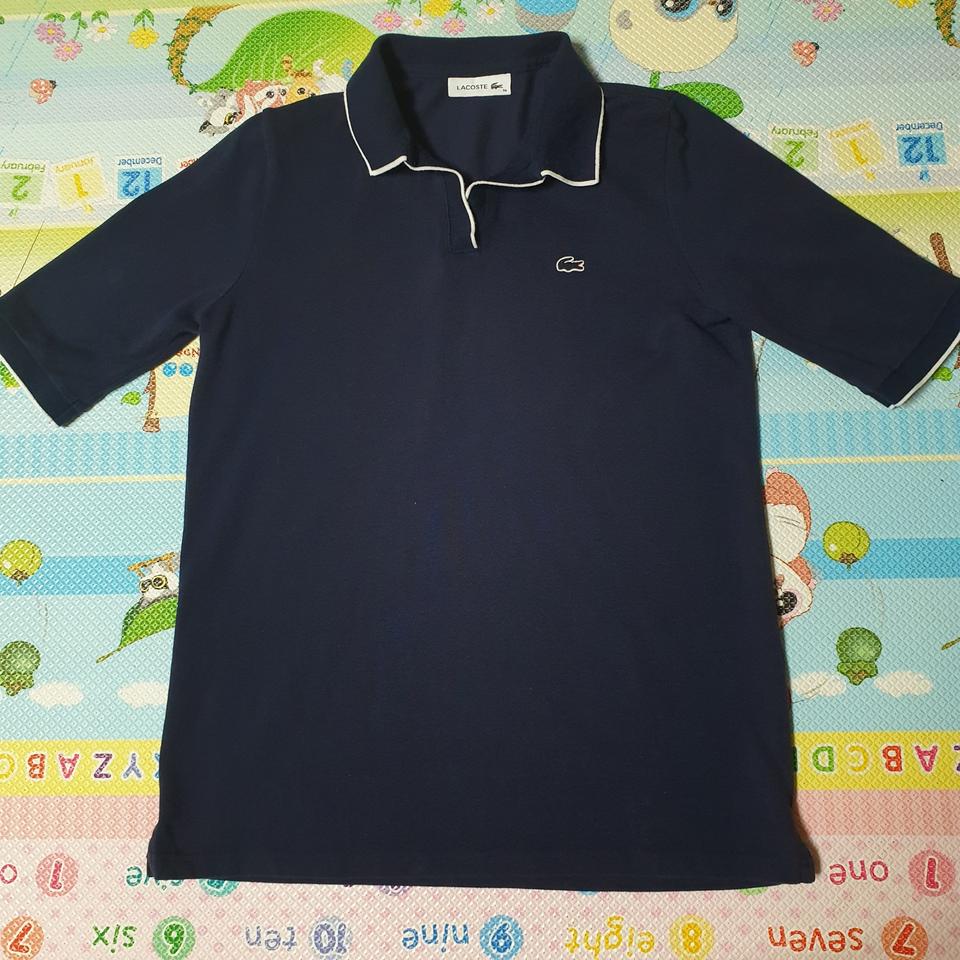 라코스테 여성 오픈 카라 5부 반팔 폴로 티셔츠 사이즈 95
