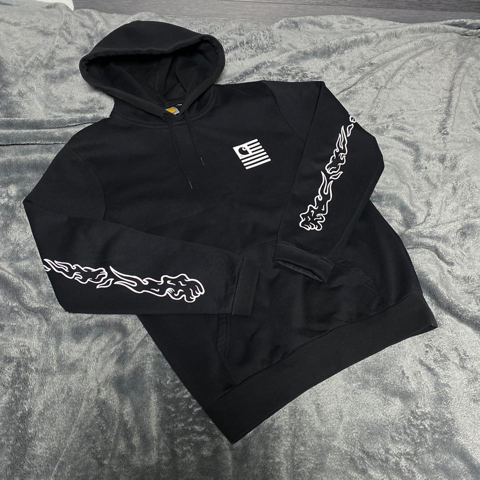 칼하트 wip 플레임 후드티 블랙 M사이즈