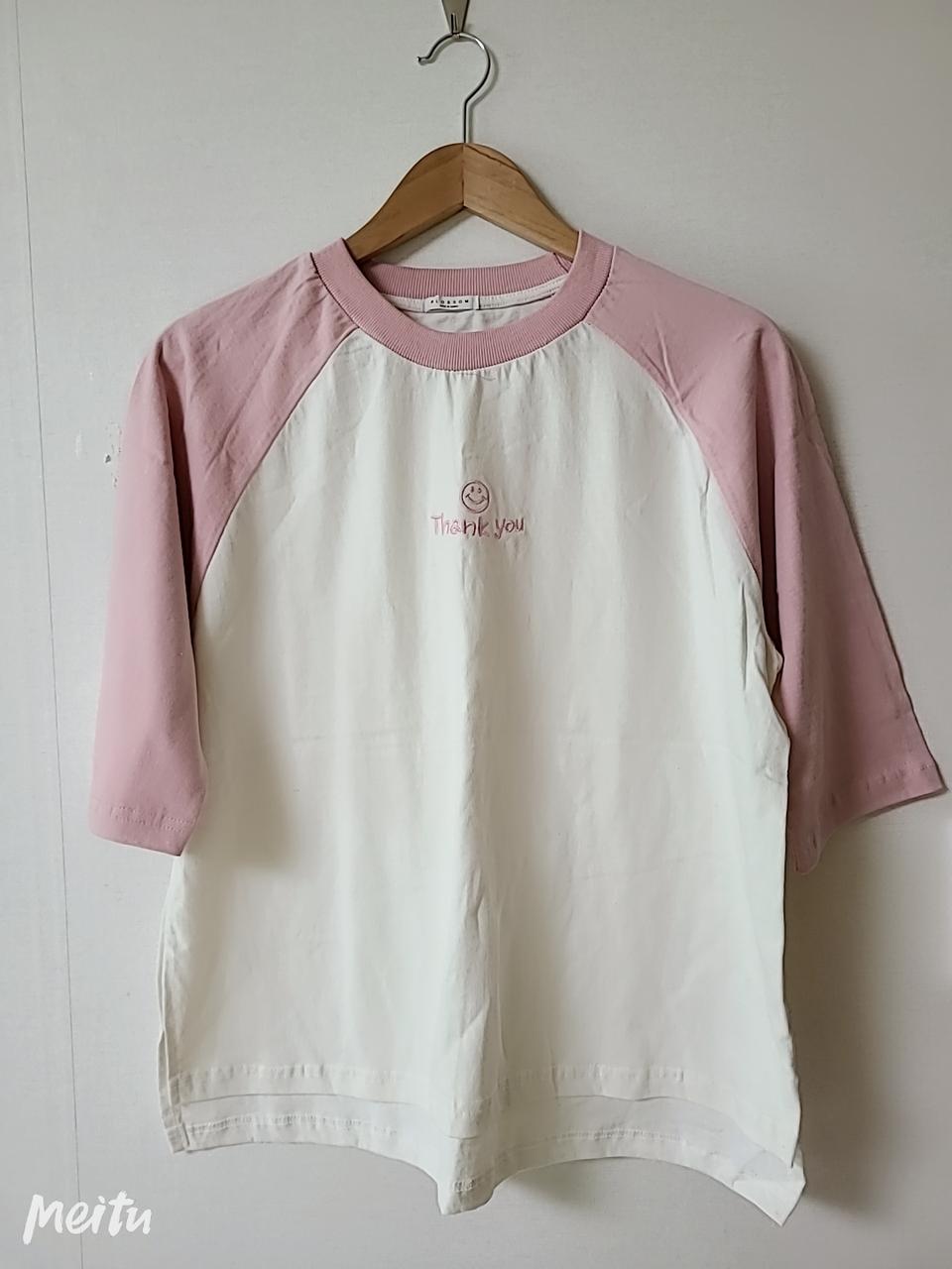 스마일 티셔츠 핑크 베이지 두장세트가격