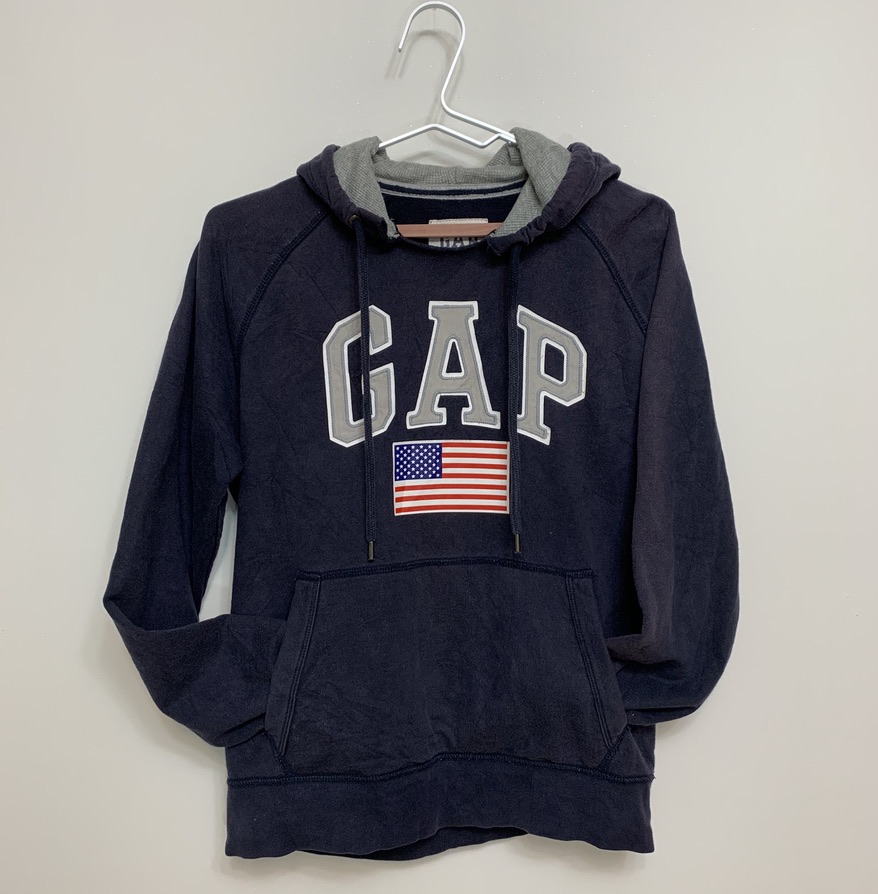 빈티지) GAP 네이비 성조기 후드 L