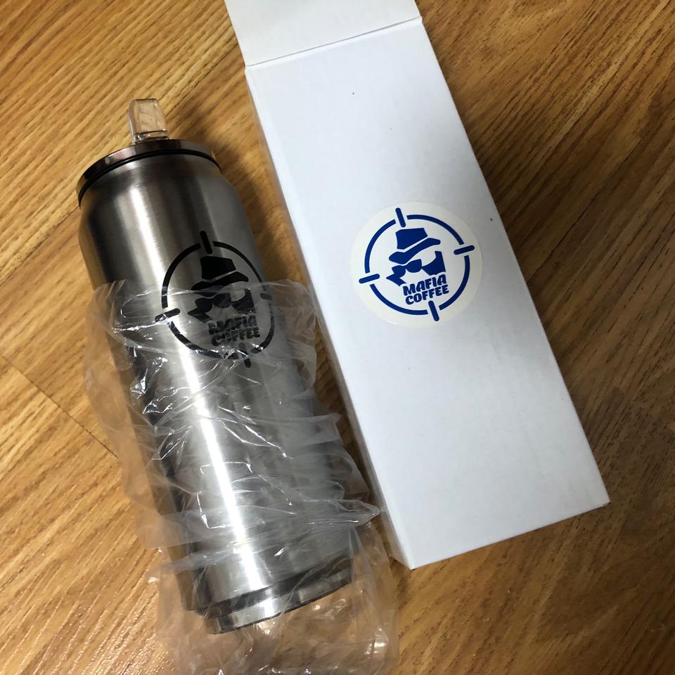 마피아커피 스테인리스 스텐 텀블러 빨대 스트로우 물병