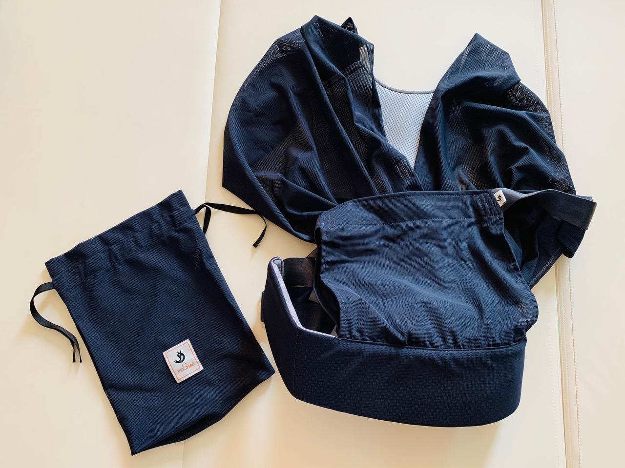 (가격내림)포그내 스텝원UV CUT 에어 아기띠 - 다크챠콜