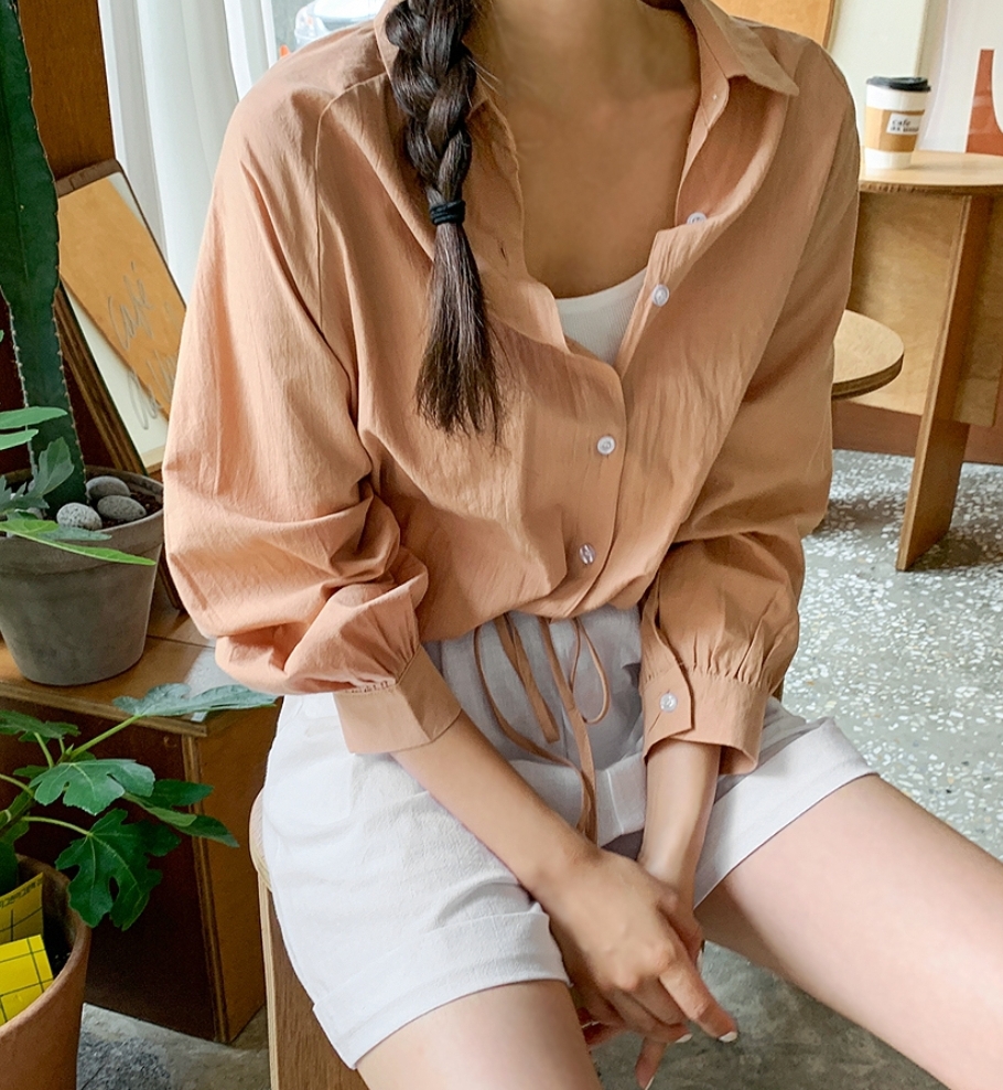 오렌지 숏 셔츠