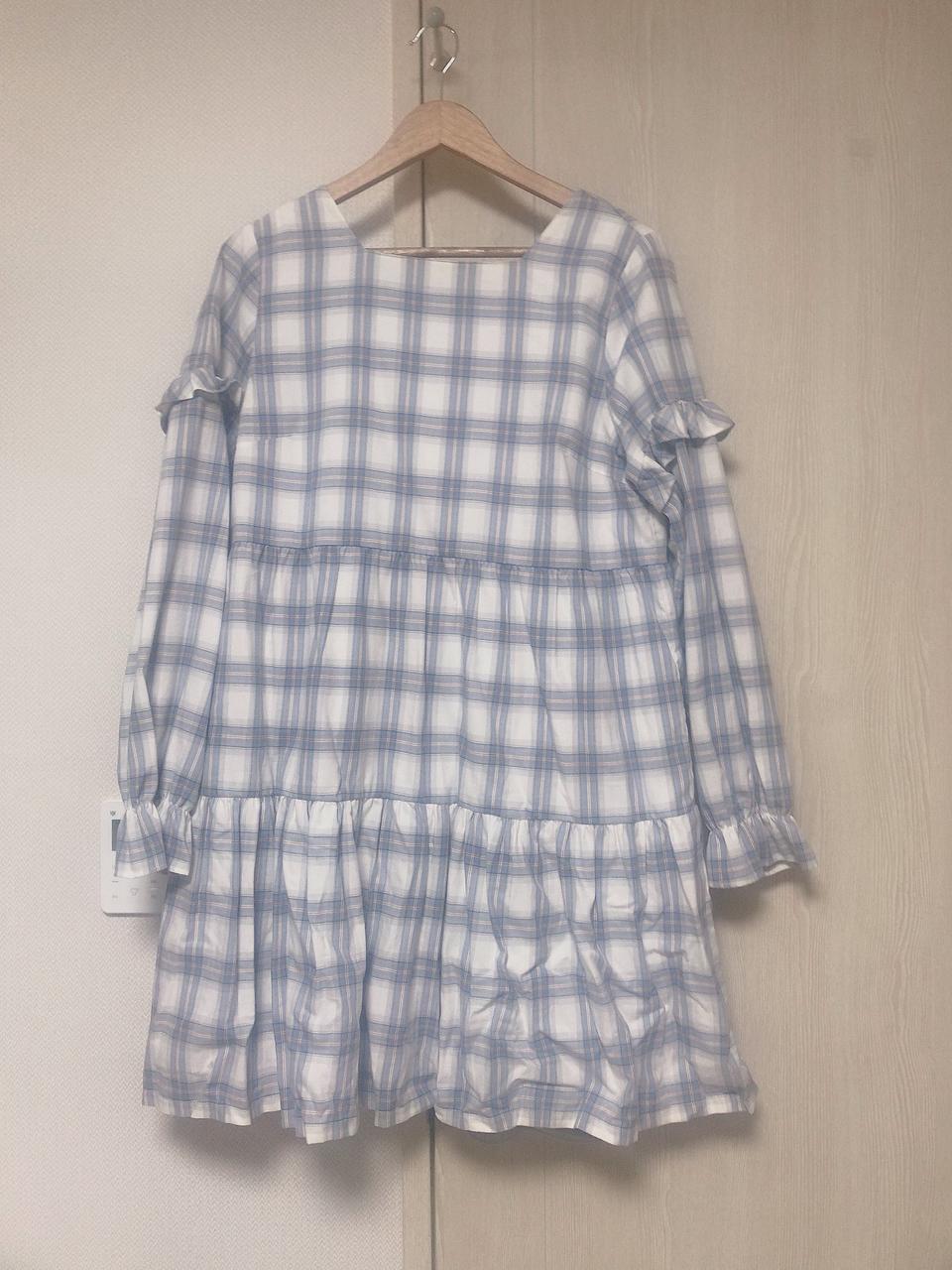 체크 프릴 베이비돌 원피스 L