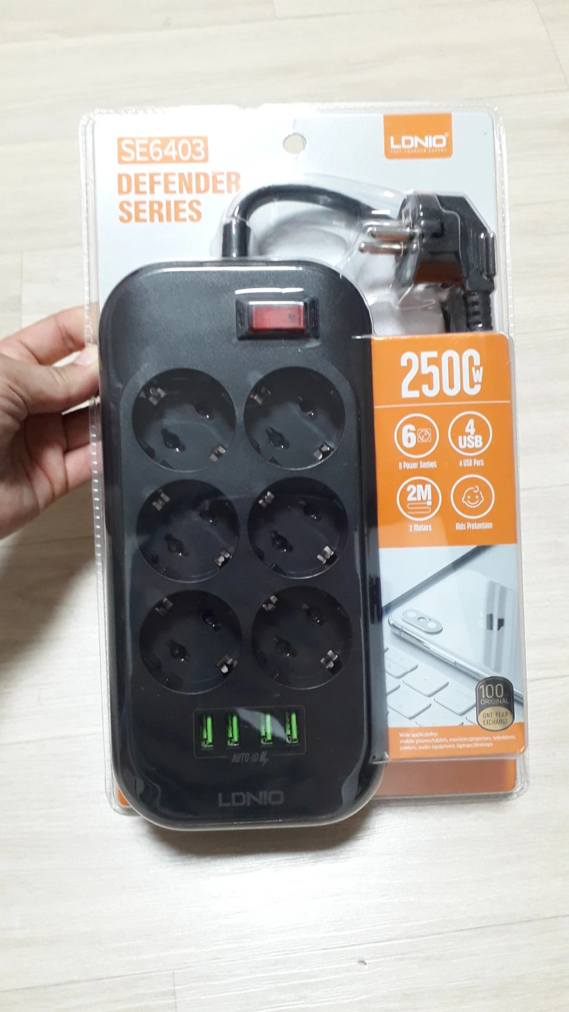 6소켓 멀티탭 4포트 USB충전