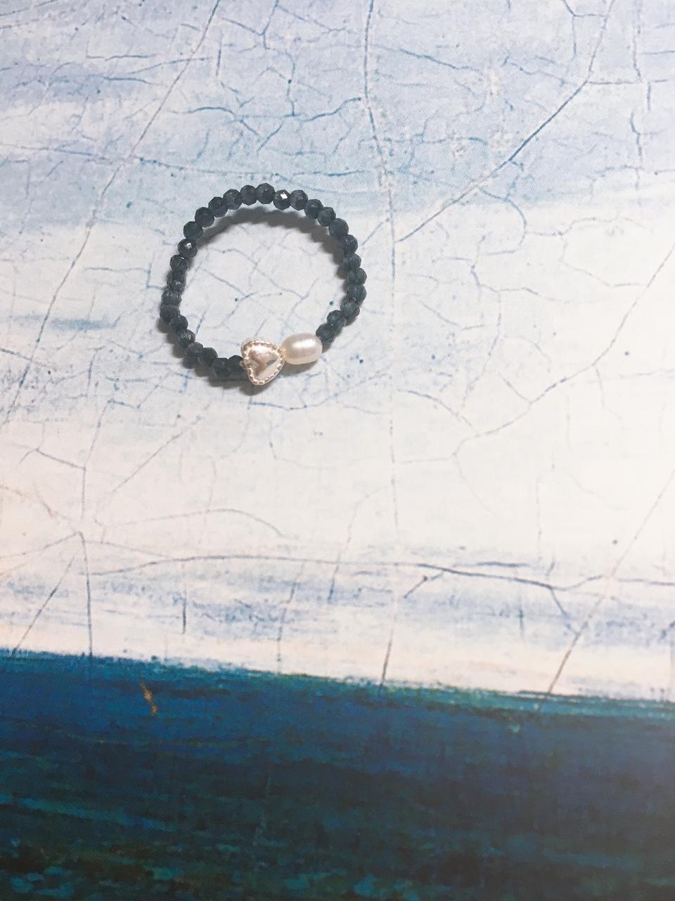 새제품 하트실버모티브 비즈반지 팔아요