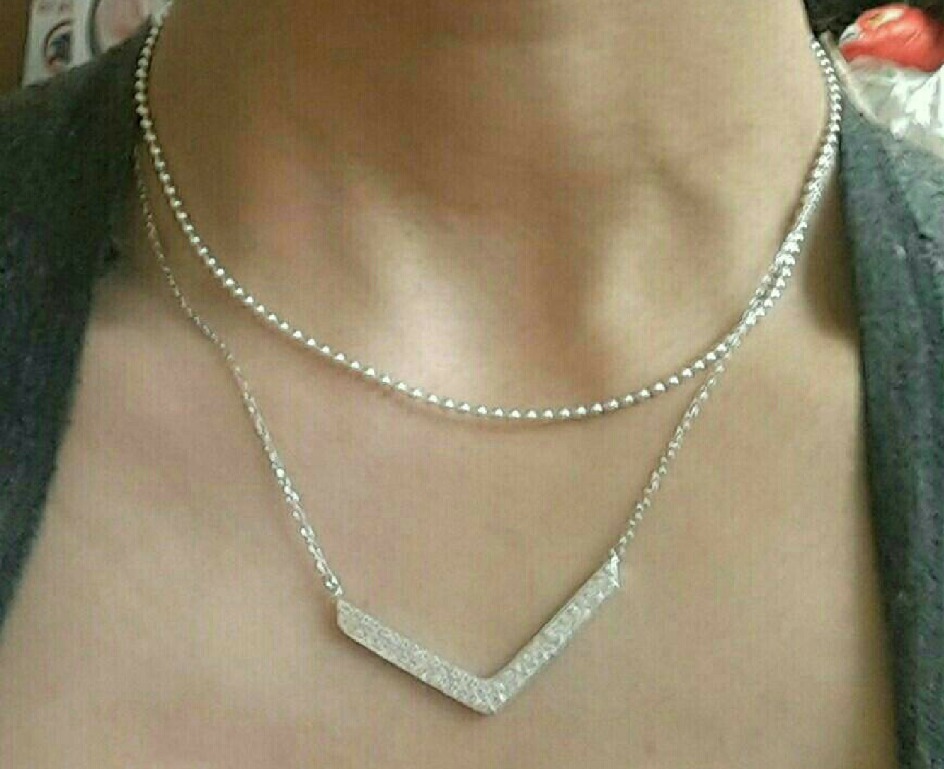 큐빅 은목걸이
