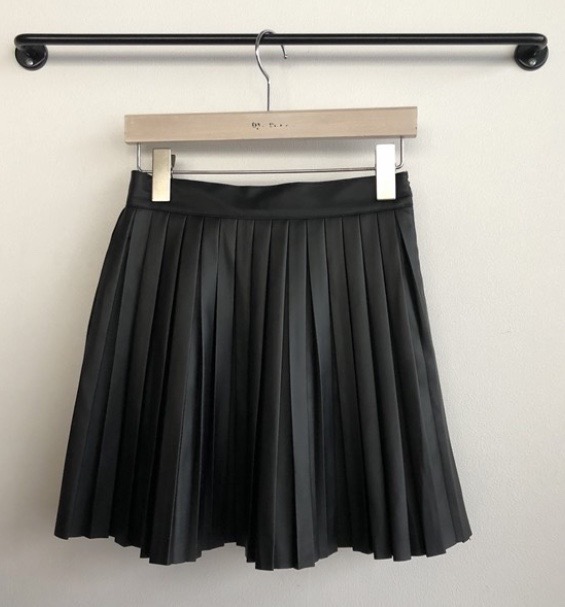 주름 가죽 스커트