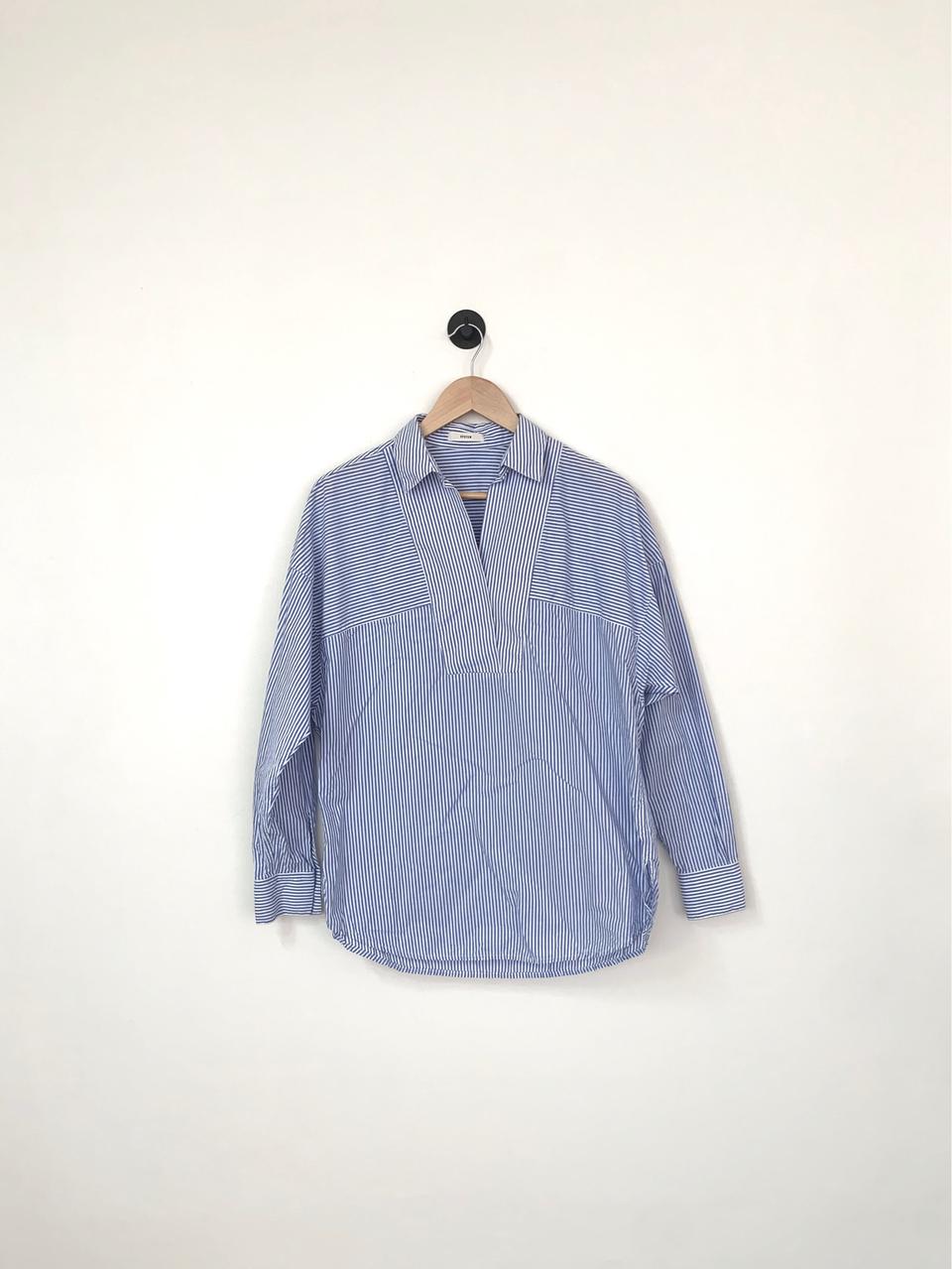 시스템 스트라이프 셔츠 블라우스