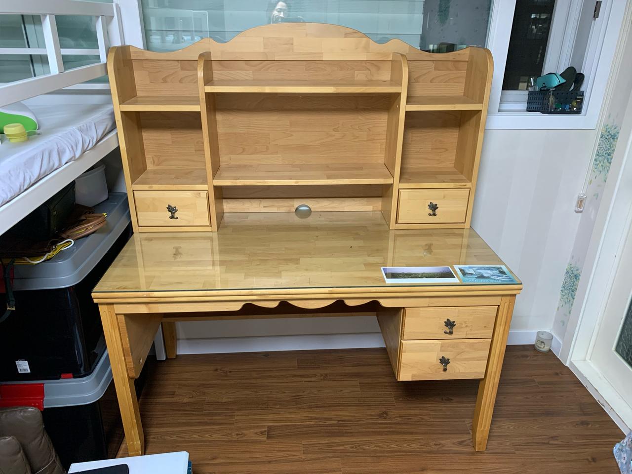 원목 100%책상과 책장세트