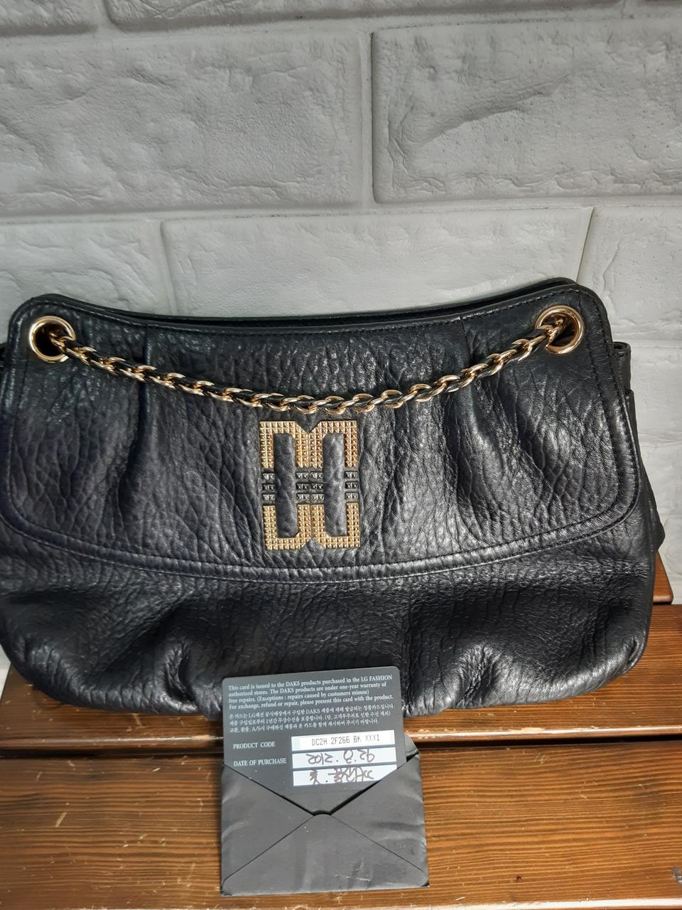 정품 DAKS 닥스천연가죽체인숄더.크로스