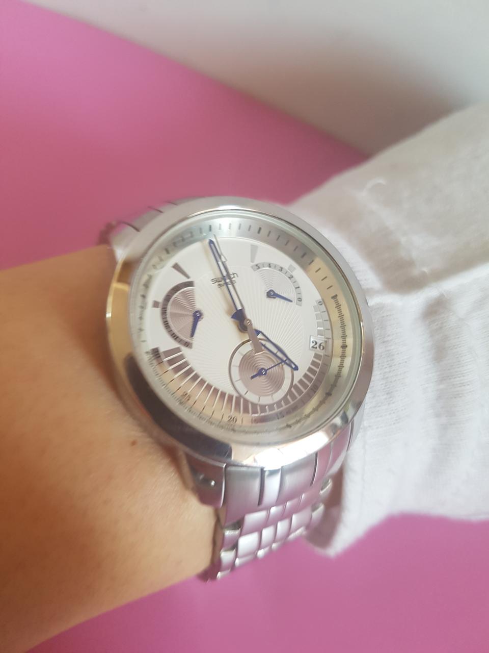 SWATCH/스와치 남성용 크로노 메탈 시계