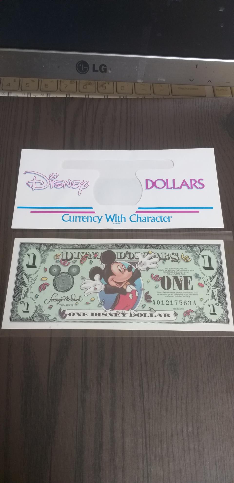 미키마우스 1달러~완전미사용