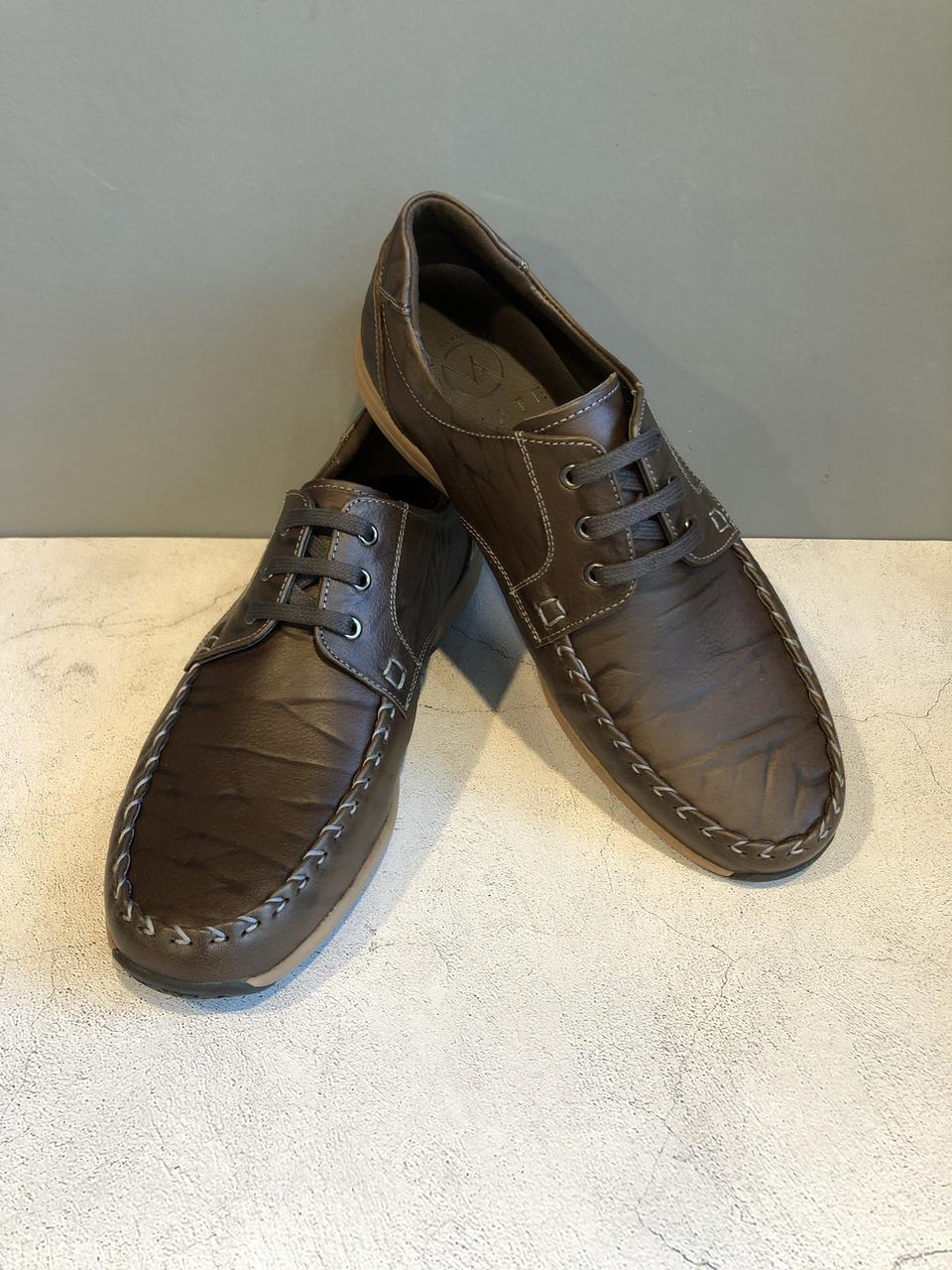 (새제품) 브라운 천연소가죽 수제 스니커즈.캐주얼화