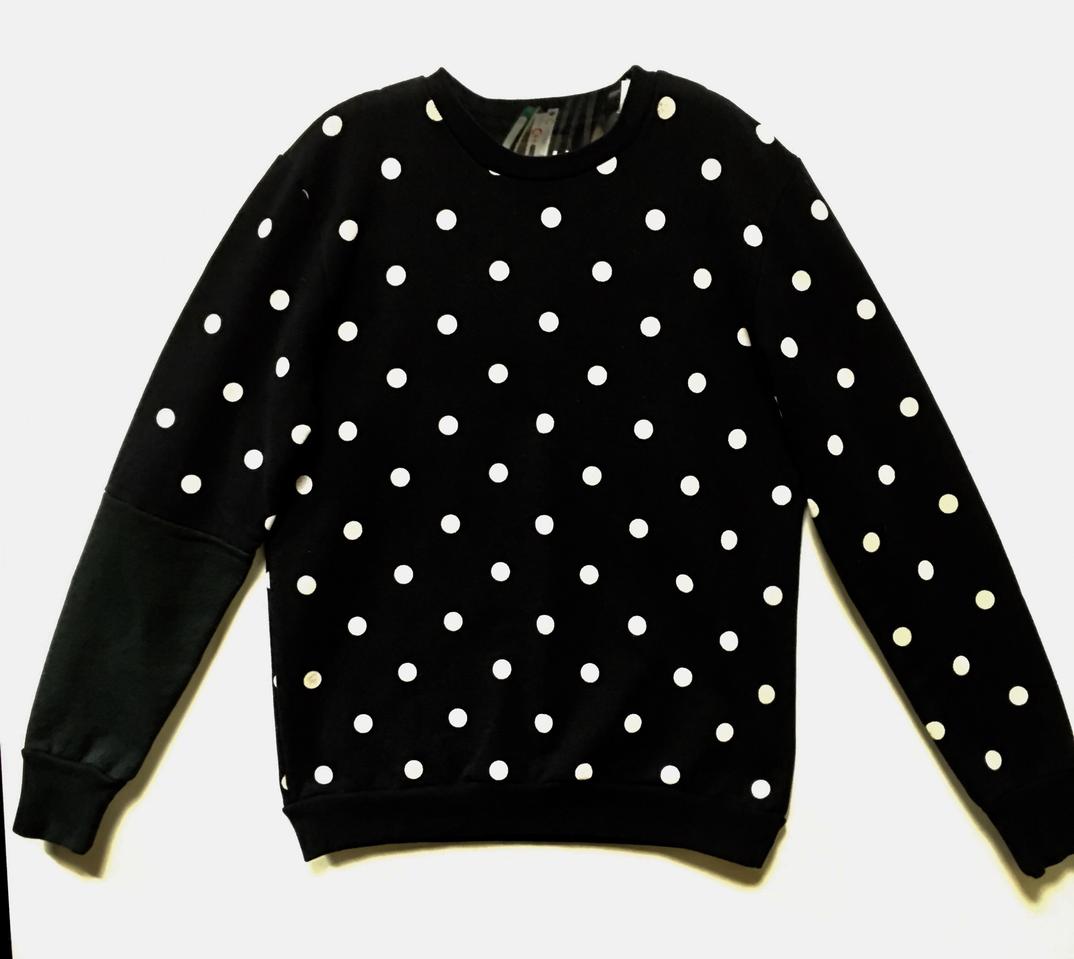 90S사이즈 정품 드리프터즈뉴욕 도트땡땡이 네이비 크루넥 프리미엄명품 코튼맨투맨 면스웻셔츠