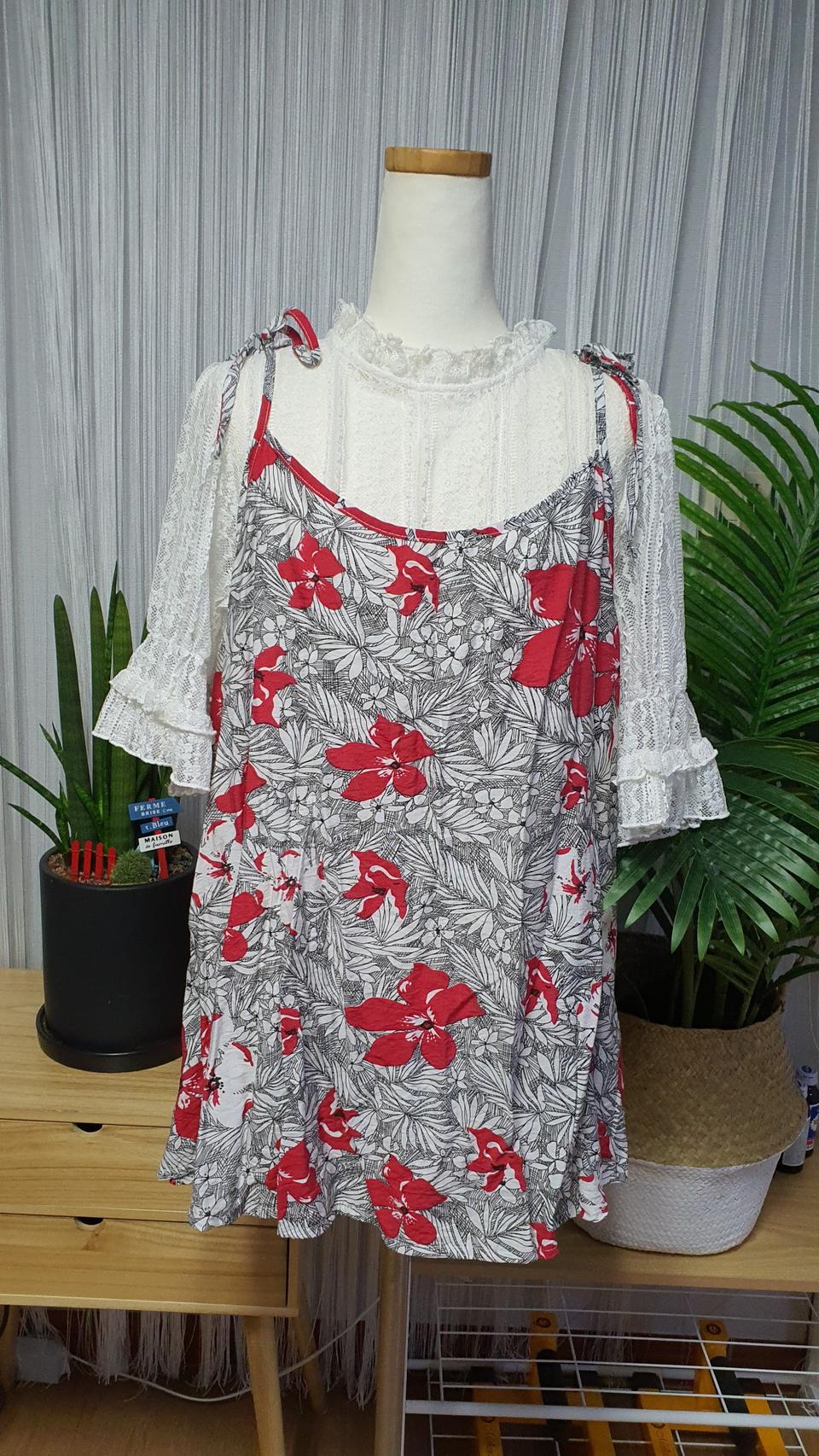 레드 플라워 뷔스티에 77