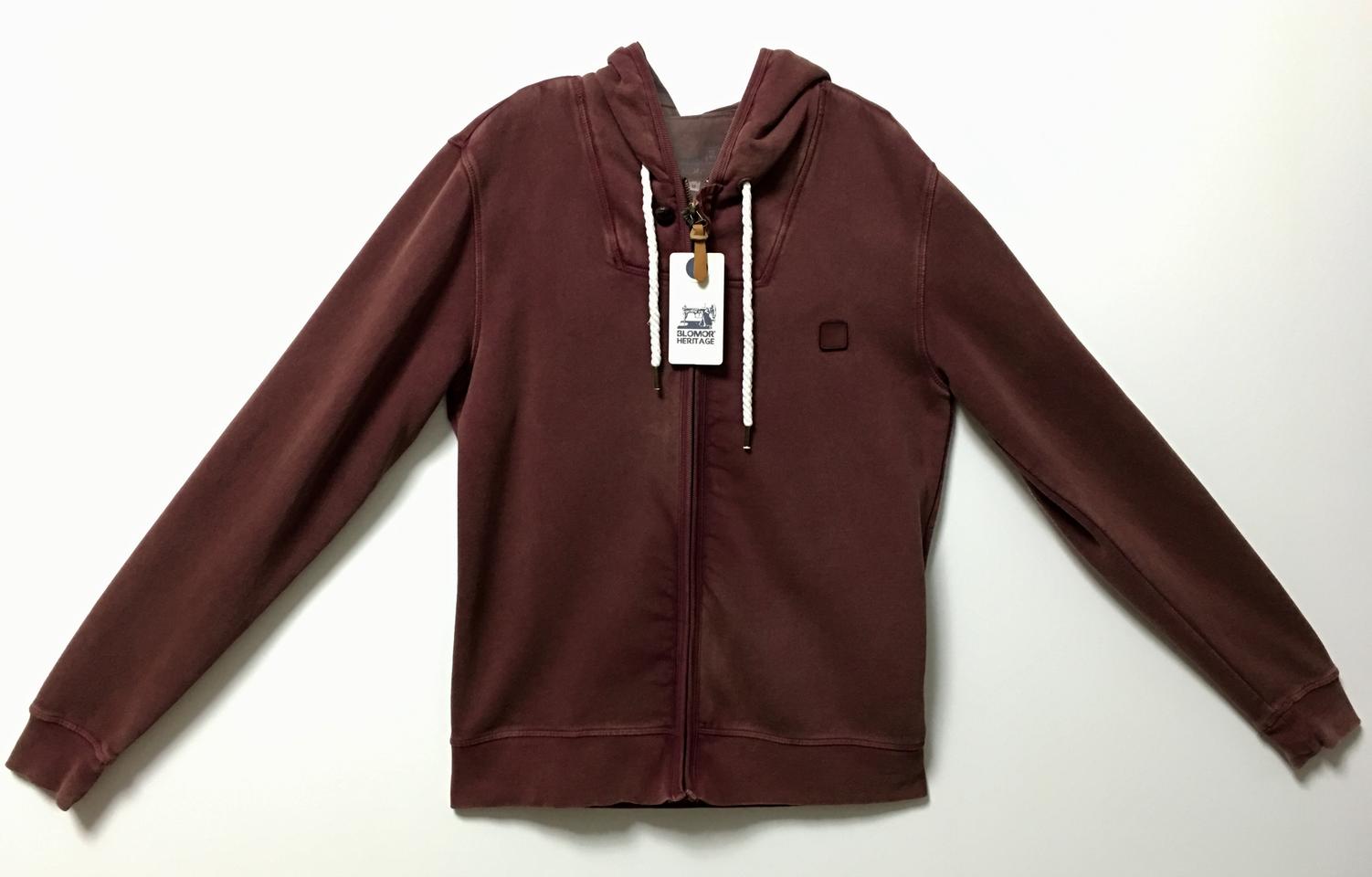 95M사이즈 정품 블로머헤리티지 버건디와인색 팔꿈치패치 프리미엄명품 코튼 집업후드 후디자켓