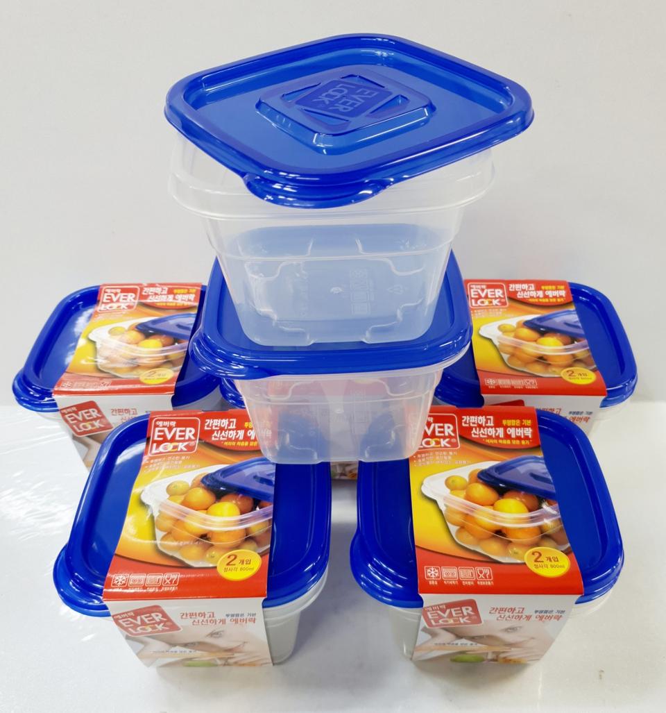 미사용 새제품. 간편밀폐용기 2입.