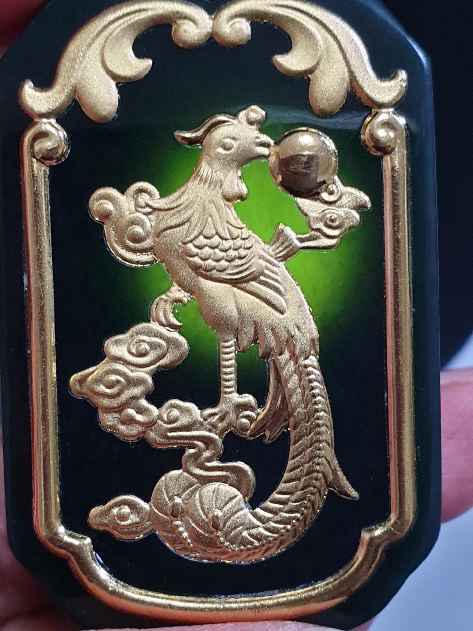 신비스런 검은옥(화전옥)인 황금봉황 목걸이(감정서있음)