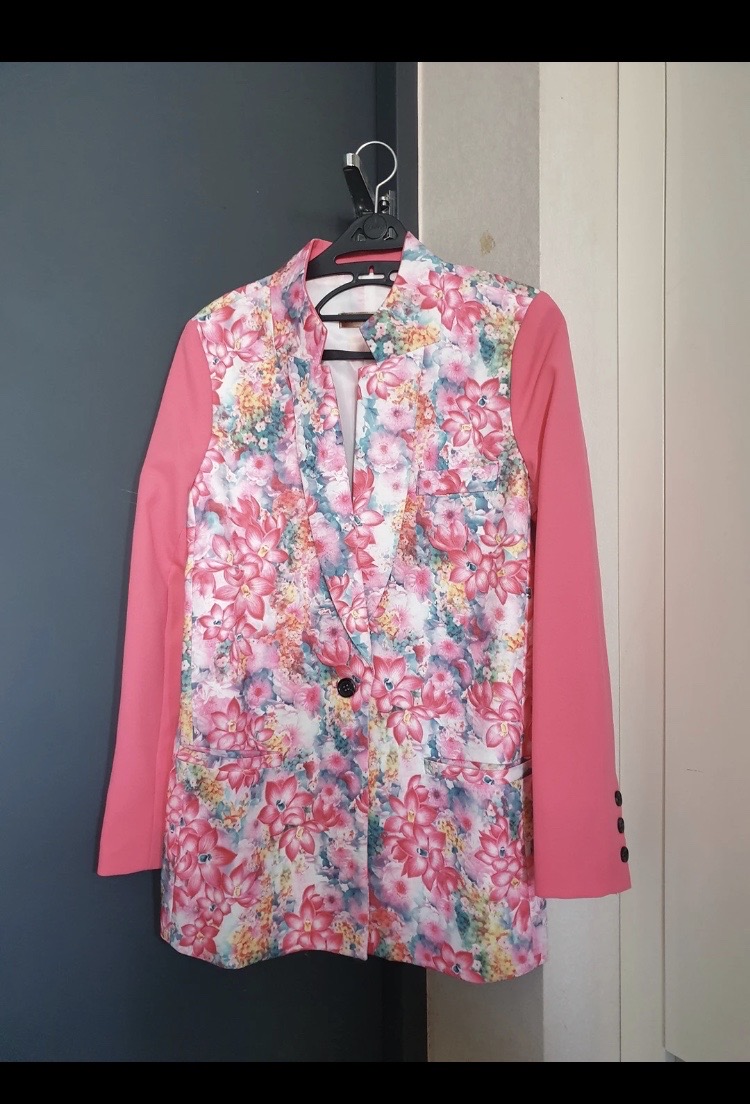 <새상품>플라워 배색자켓