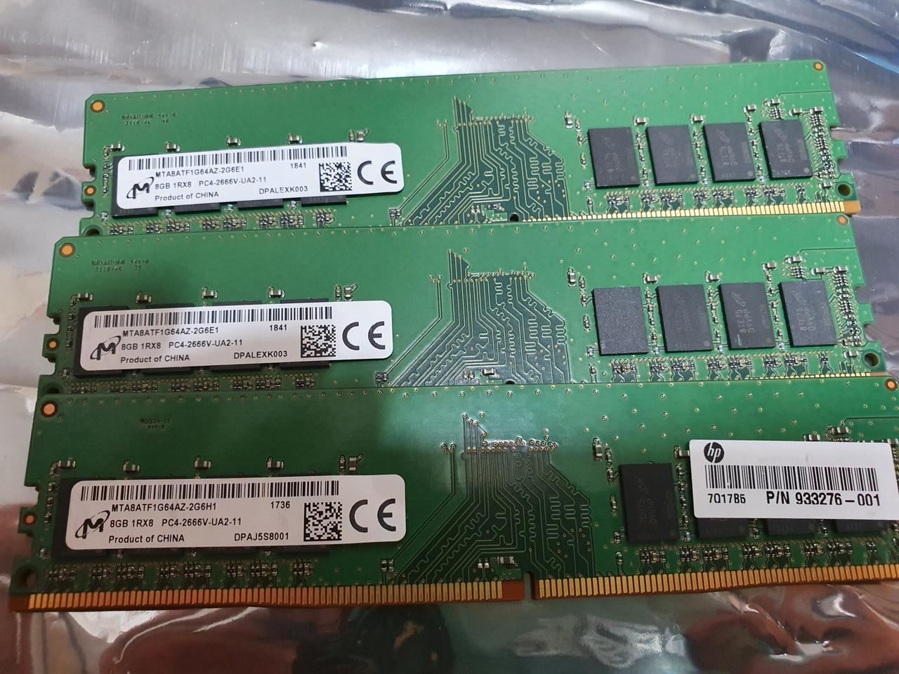 마이크론 서버램 PC4-2666V 8GB 3장 팝니다