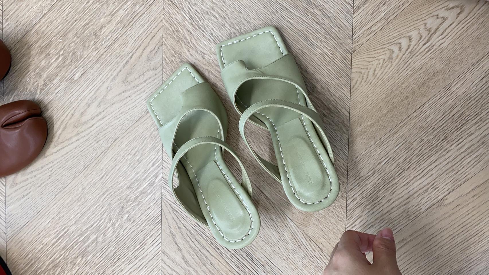 여성 신발 민트컬러 힐