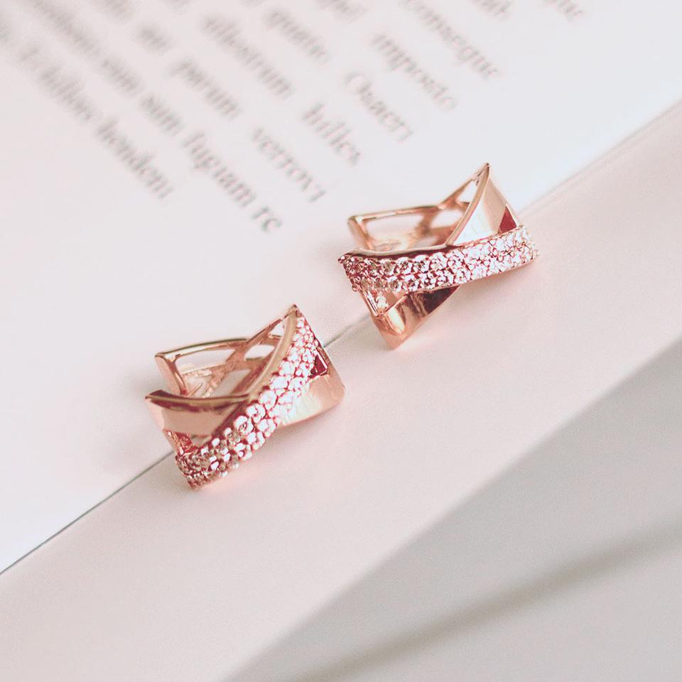 14k 금침 골드핀 데일리 큐빅 원터치 이어링